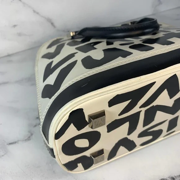 ❌❌ Louis Vuitton Graffiti Alma bag vintage tote Stephen Sprouse black/white - Picture 13 of 16